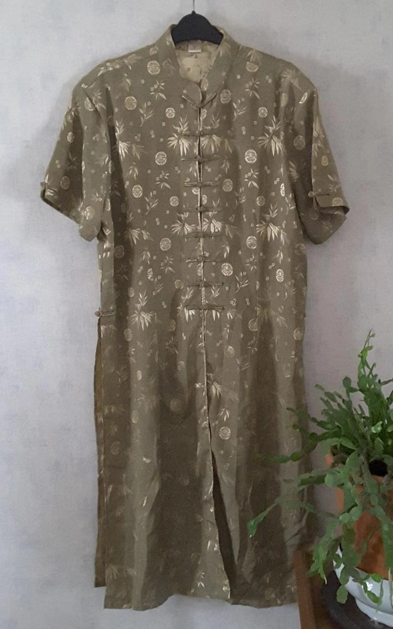 Pants and long tunic-dress set – Bronze green and gold - XL – photo 3